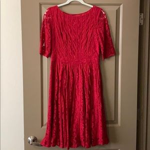 Red lace dress